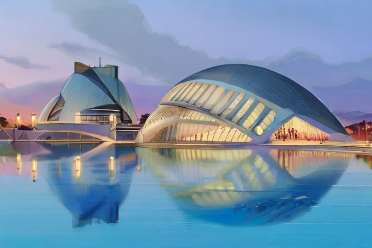 Spain Attractions Illustration (City Of Arts and Sciences)